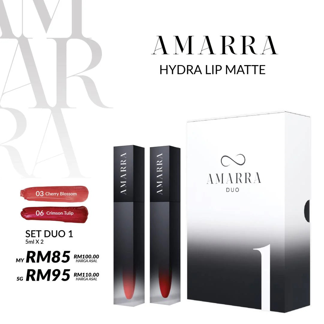 (Skincare) AMARRA Hydra Lip Matte Duo Set (2 lip matte in a box)