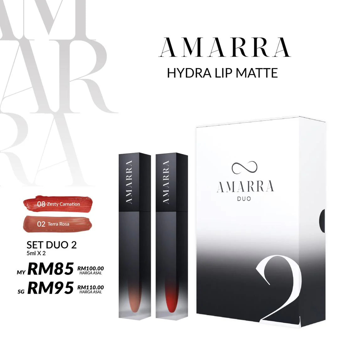(Skincare) AMARRA Hydra Lip Matte Duo Set (2 lip matte in a box)