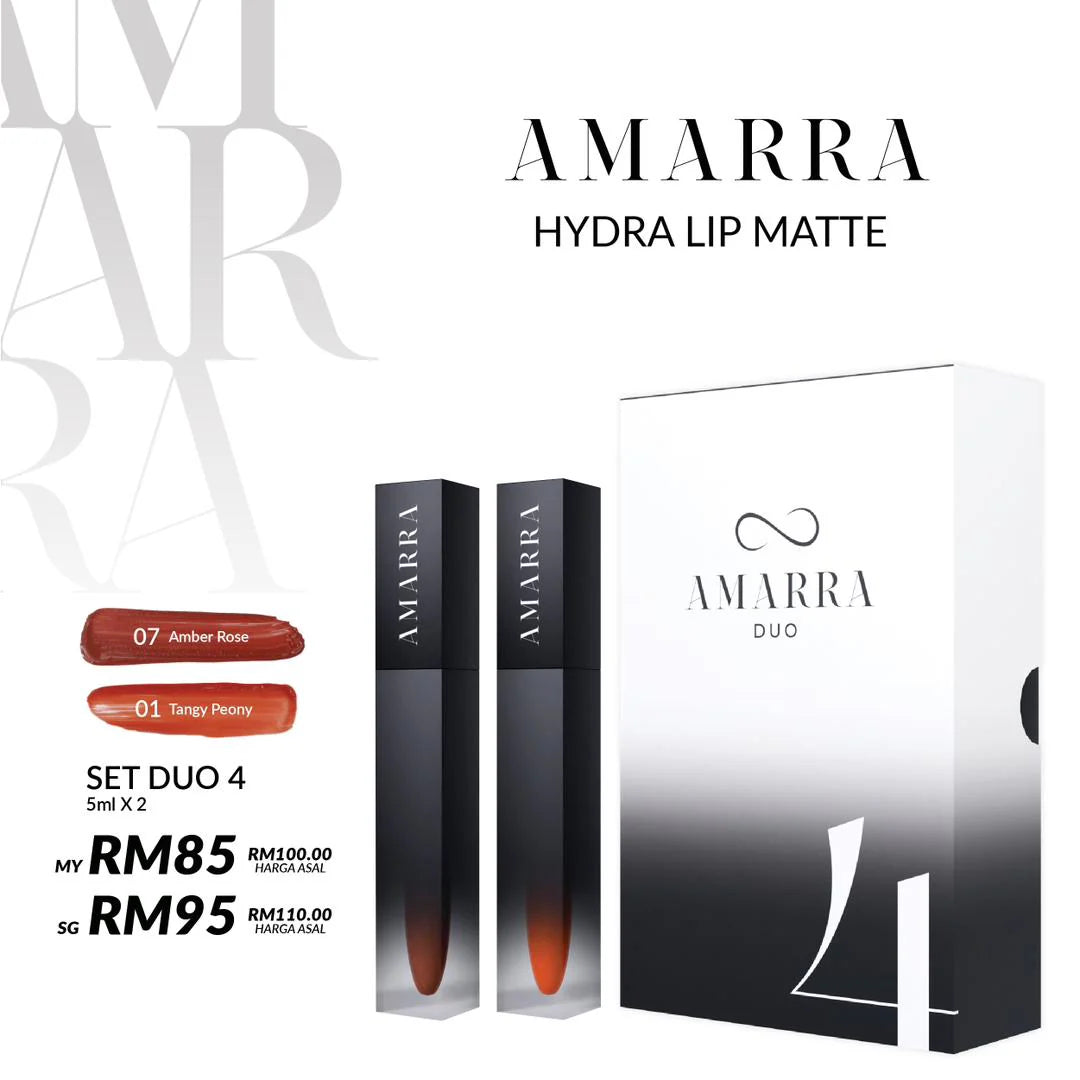 (Skincare) AMARRA Hydra Lip Matte Duo Set (2 lip matte in a box)