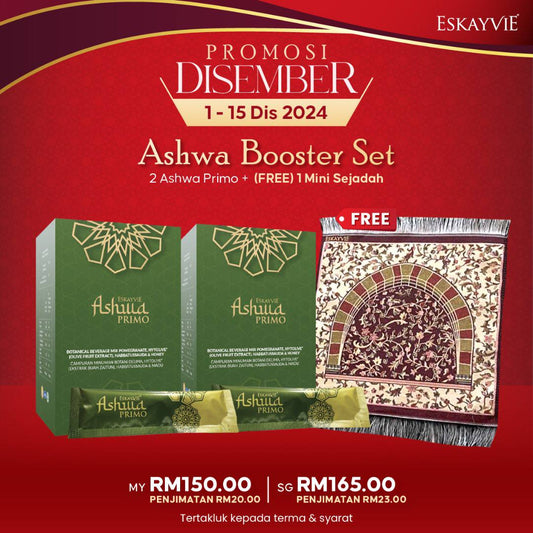 (PROMO) ASHWA BOOSTER SET (2x Ashwa Primo + 1x Mini Sejadah)