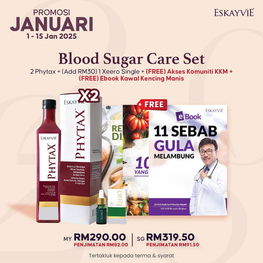 Promosi Jan25 Blood Sugar Care Set (2x Phytax + 1x Xeero Single)